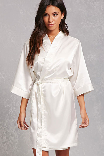 Personalized Bridal Satin Kimono Robe