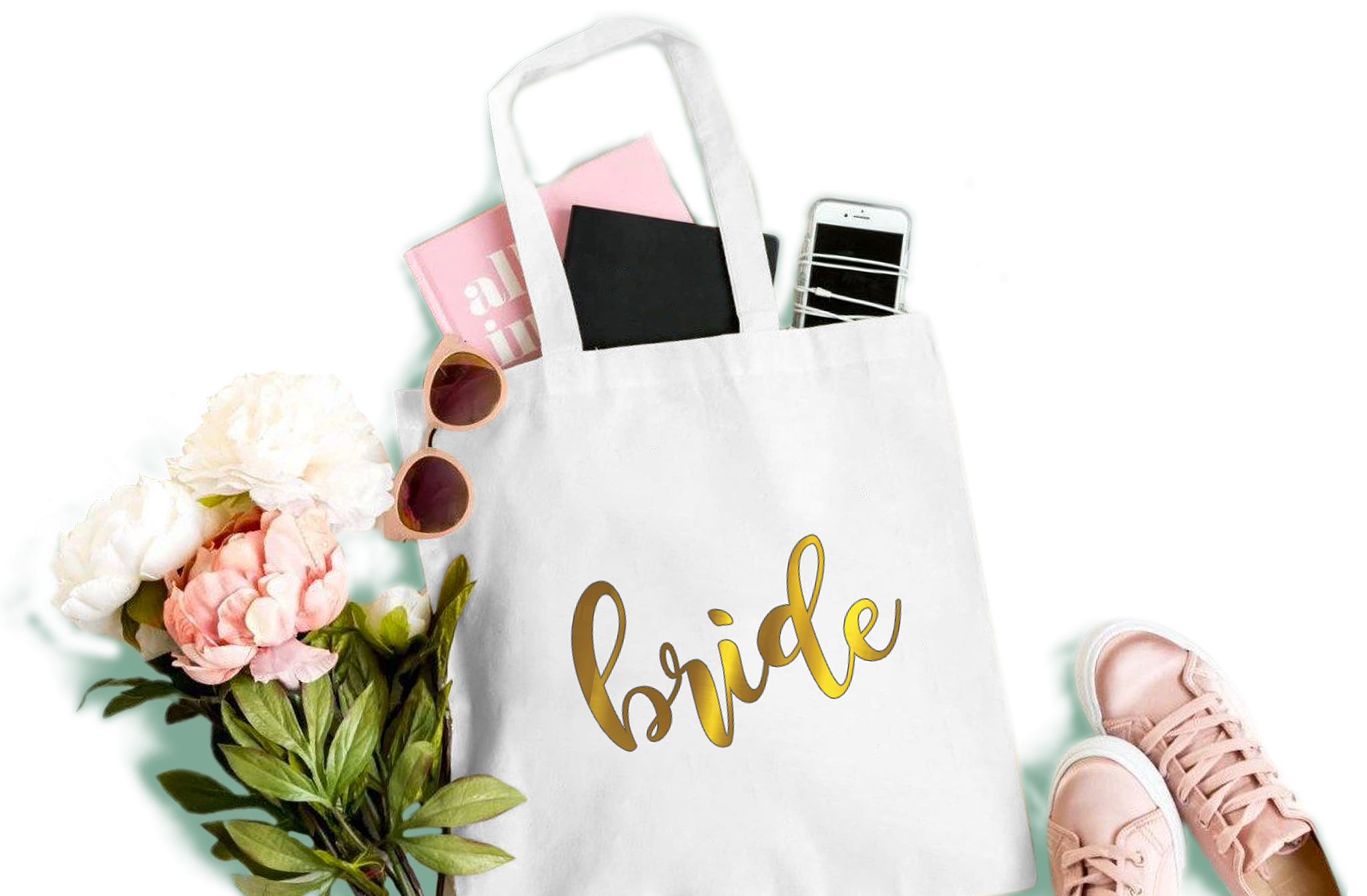 Custom Tote Bag With Name For Bridesmaid – Blue Sparrow Designs