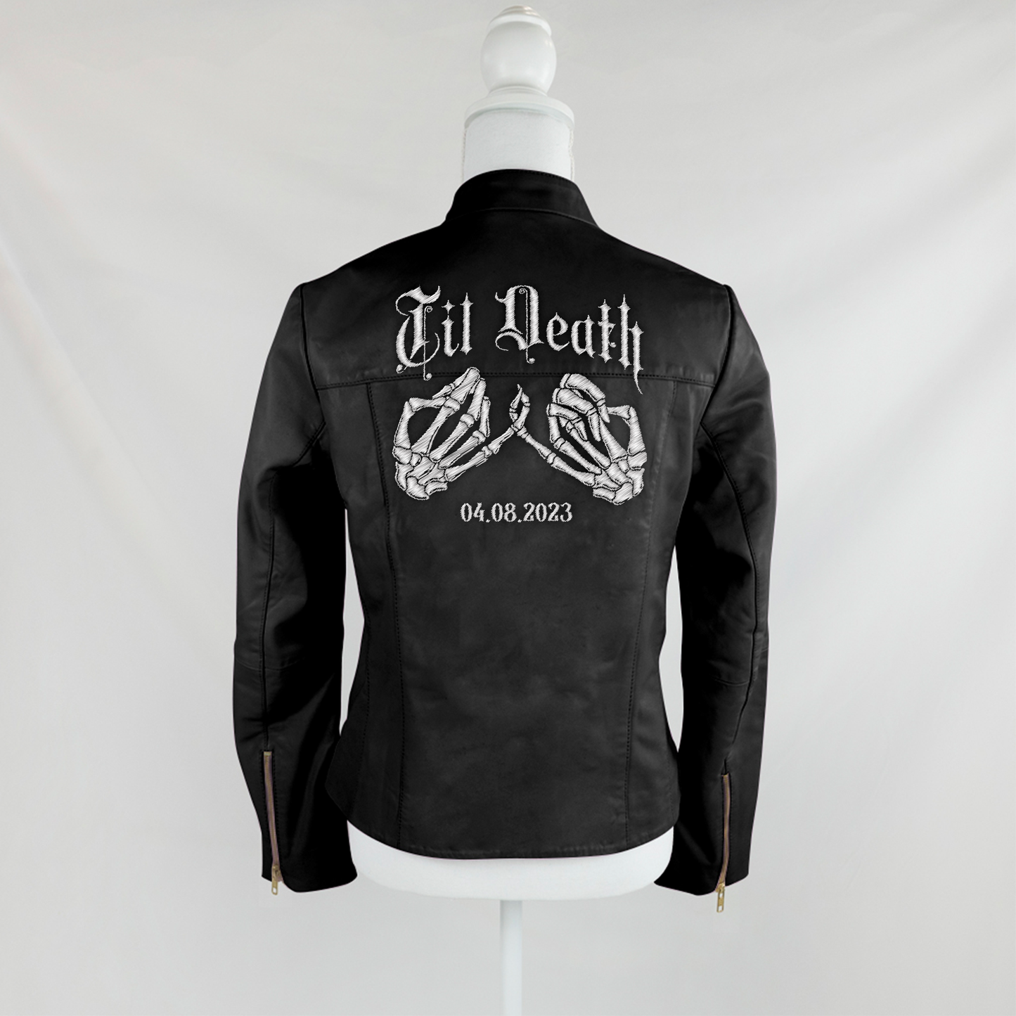 Skeleton Hand Till Death Leather Jacket