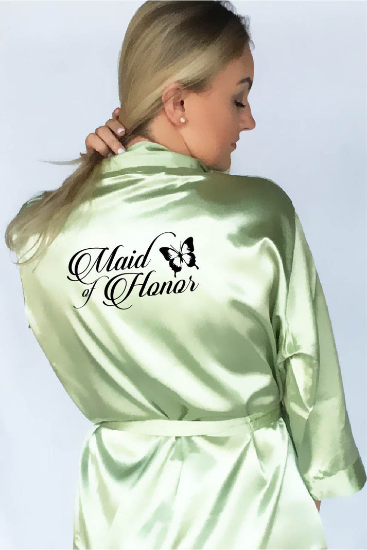 Butterfly Style Maid of Honor Robe - Kimono Robe – PrettyRobes.com