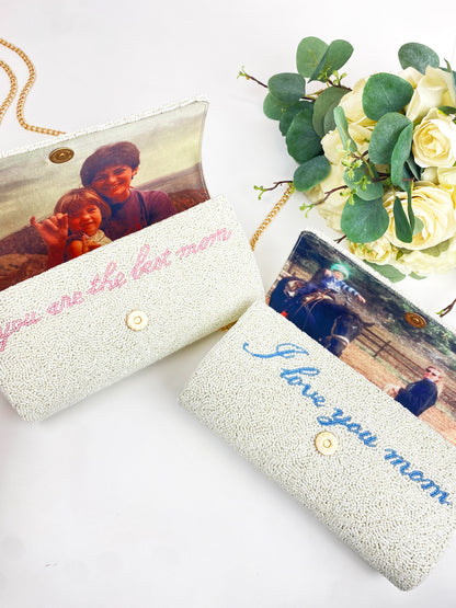 Mother of the Bride Beaded Barrel Custom Clutch