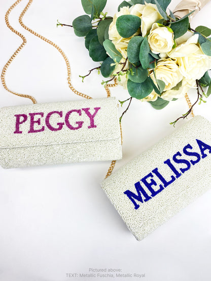 Mother of the Bride Beaded Barrel Custom Clutch