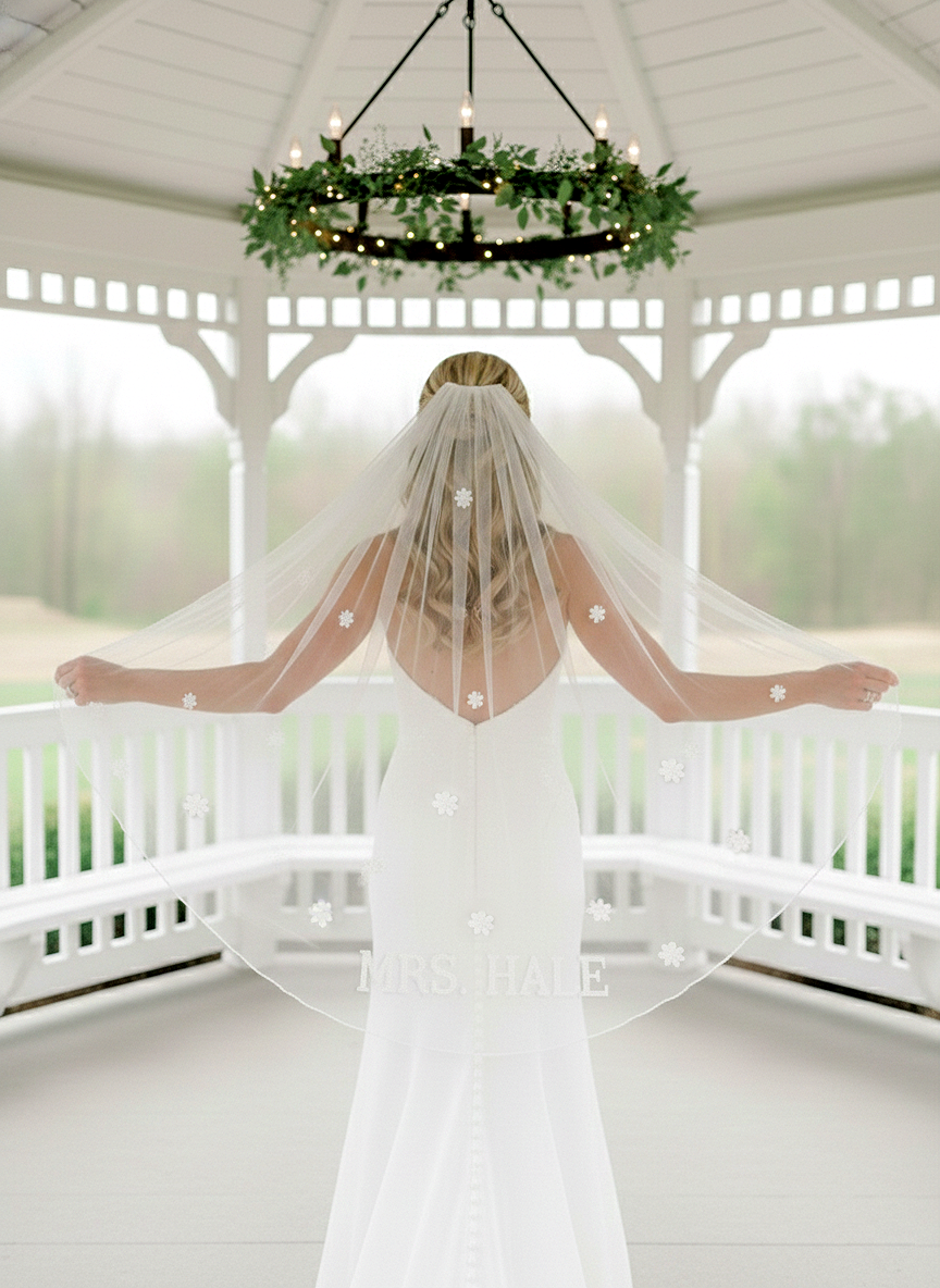 Beaded Bird Personalized Wedding Veil