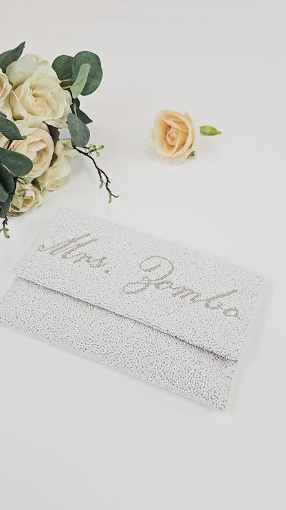 Customized Mrs. Last Name Wedding Clutch Purse (LHFC)