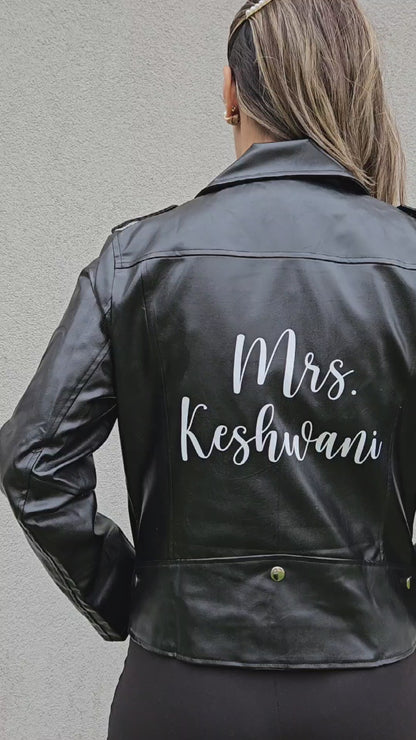 (Faux Leather) Personalized Mrs Bridal Leather Jackets