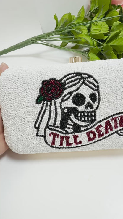Til Death Beaded Box Clutch for Brides