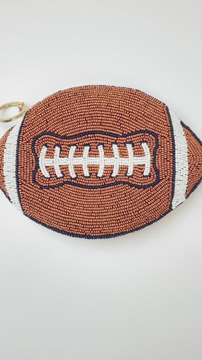 Custom Beaded Football Coin Purse