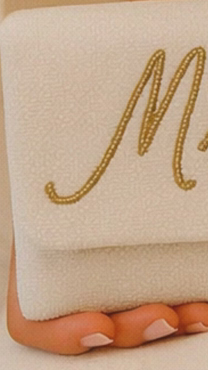 White Beaded Wedding Purse