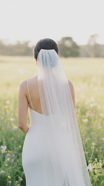 Black Pearl Bridal Wedding Veil