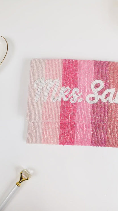 Personalized Mrs Beaded Clutch Purse (LHFC)