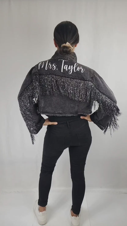 (Black Fringe) Wifey Jean Jacket