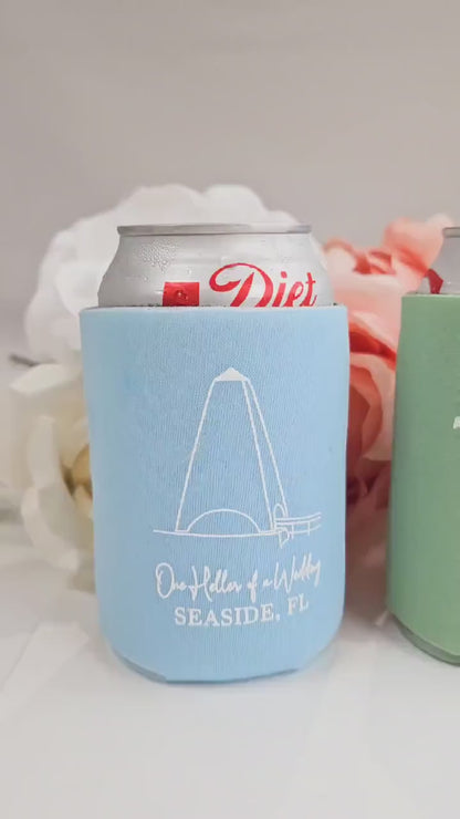 And The Adventure Begins Custom Wedding Can Cooler Favors (381)