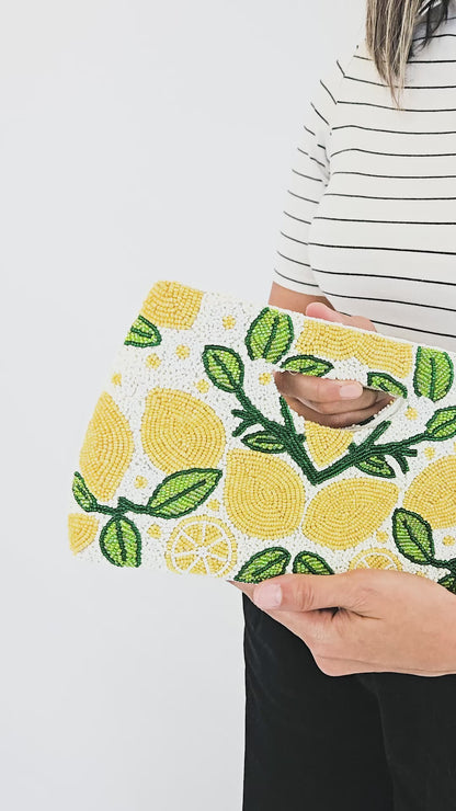 Lemon Beaded Purse