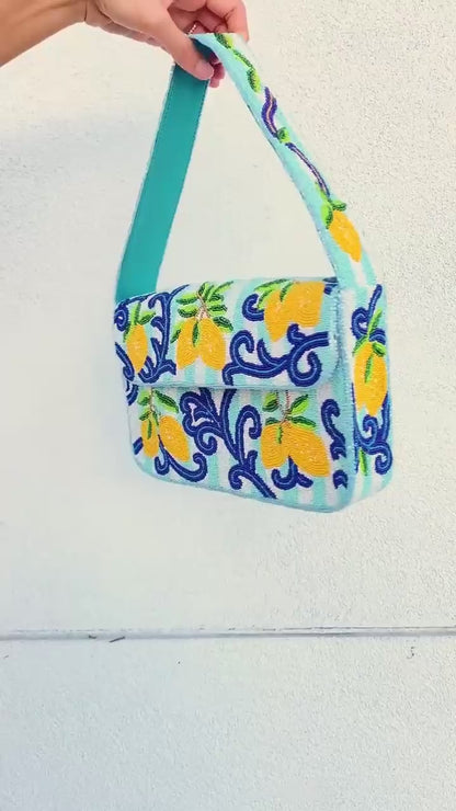 Blue Lemon Clutch Bag