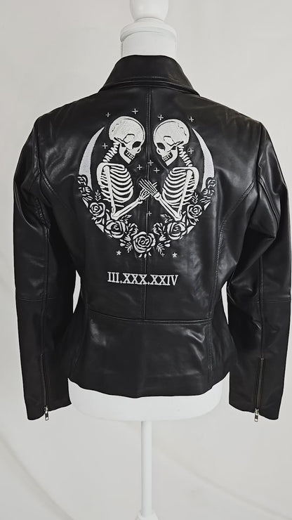 Embroidered Leather Jacket with Names
