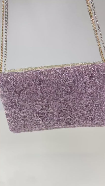 Personalized Floral Beaded Clutch - HHFC
