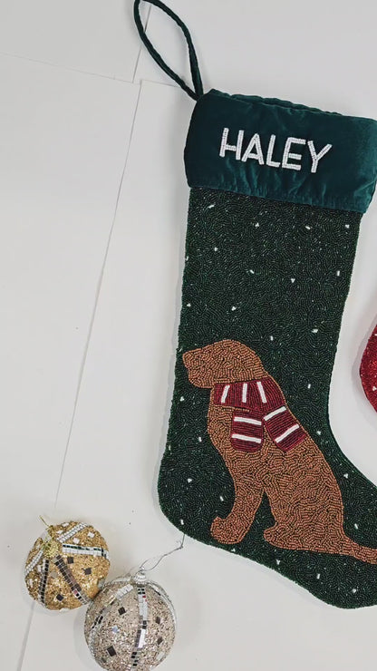 Custom Beaded Christmas Stockings