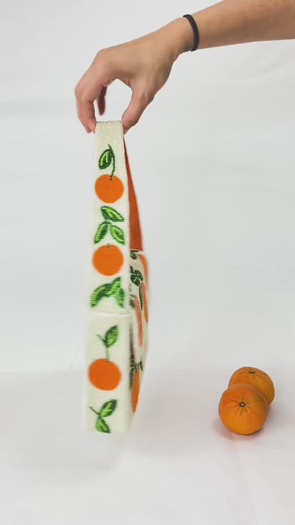 Beaded Orange Shoulder Bag