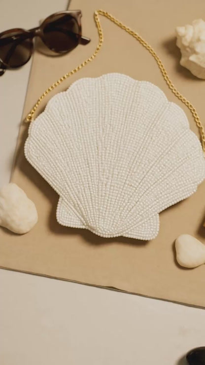 Beaded Shell Crossbody Bag