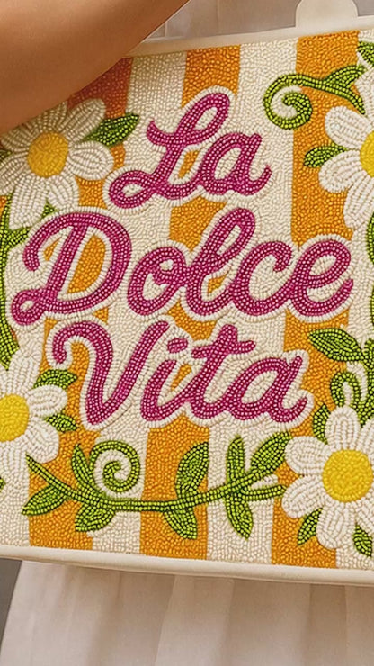 La Dolce Vita Italy Inspired Beaded Tote