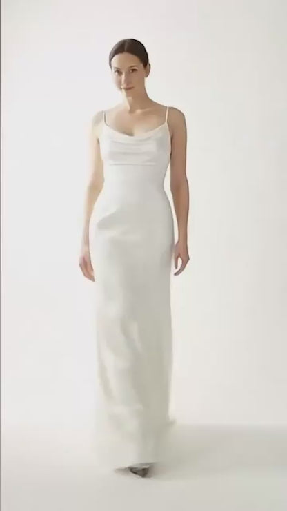 Cowl Neck Wedding Dress