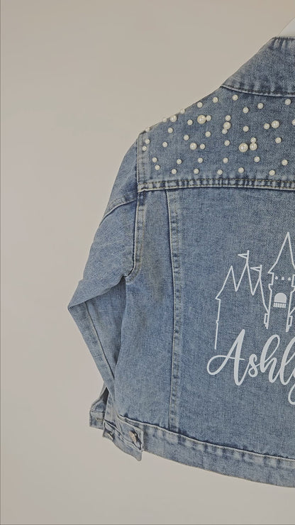 (Blue Pearl) Theme Park Kids Denim Jacket