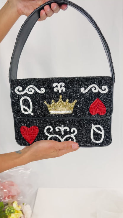 Black Queen of Hearts Bag