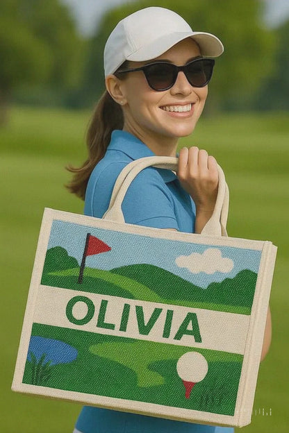 Personalized Beaded Golf Tote