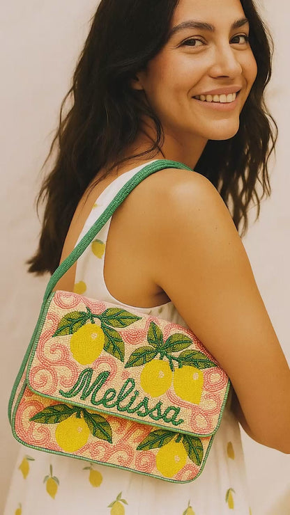 Custom Name Lemon Shoulder Bag
