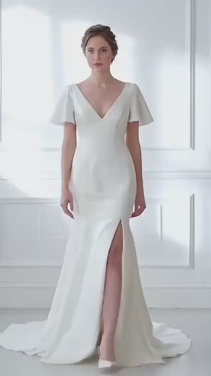 Flutter Sleeve Wedding Dress