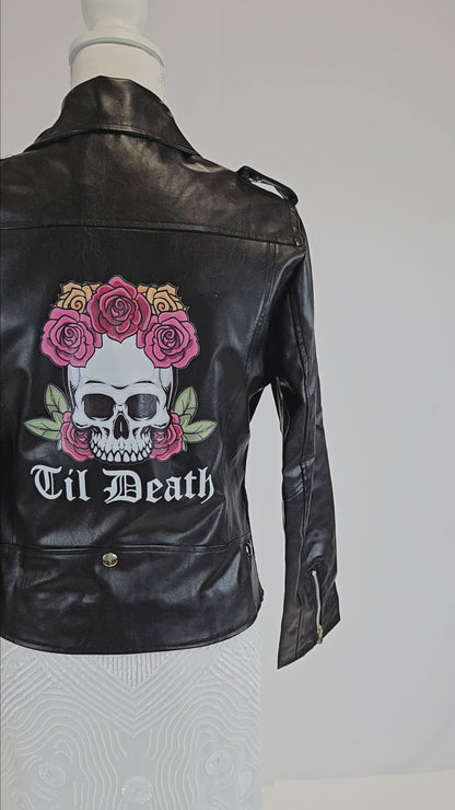 (Faux Leather) Til Death Personalized Leather Jacket