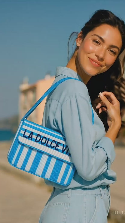 Ciao Bella Beaded Stripe Purse