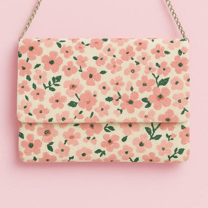 Personalized Floral Beaded Clutch