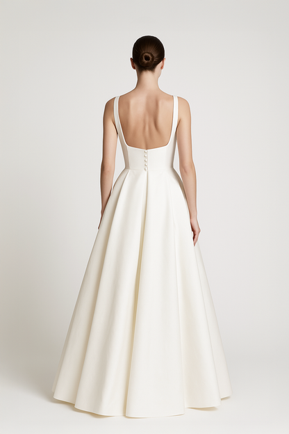 Square Neckline Wedding Dress
