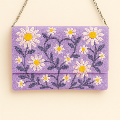 Lavender Daisy Clutch - HHFC