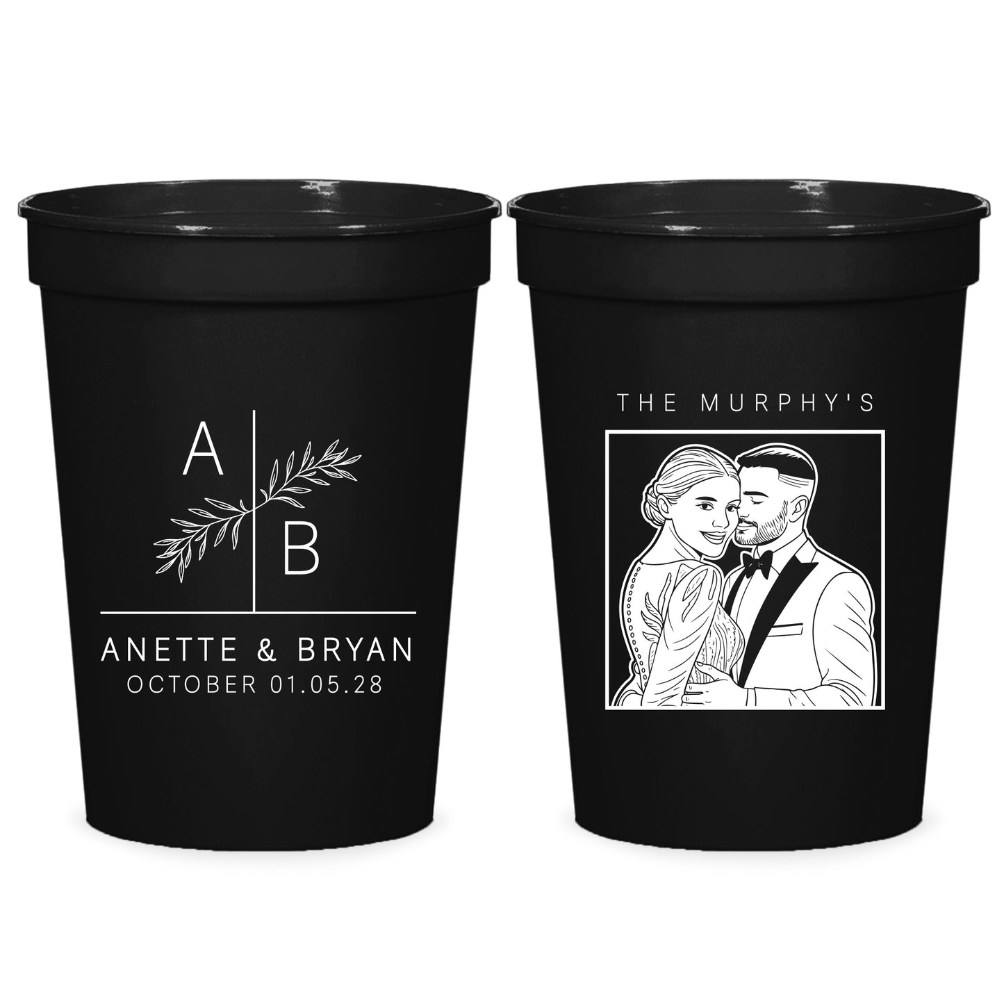 Custom 16 oz Stadium Cups for Weddings (KT 316)