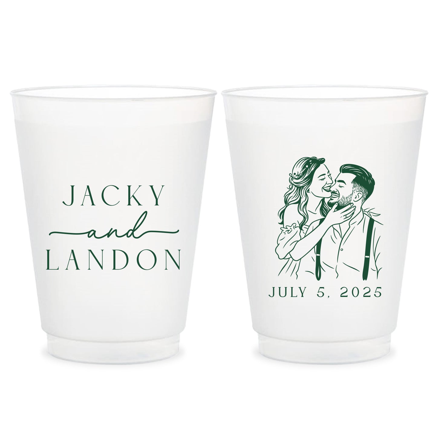 Custom Wedding Frosted Cups (CS 658)