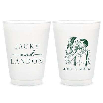 Custom Wedding Frosted Cups (CS 658)