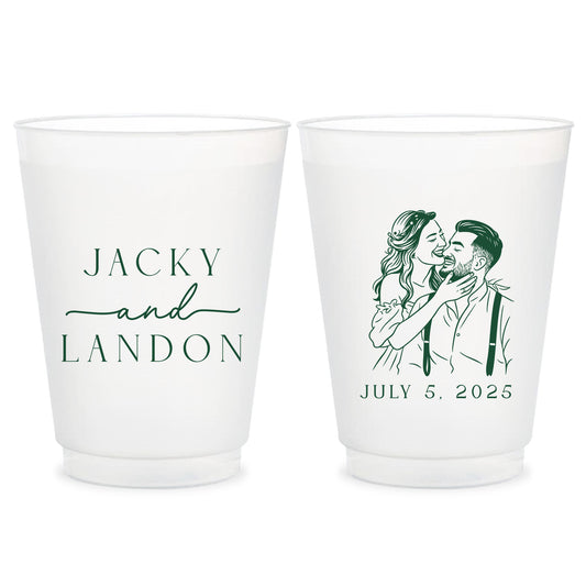 Custom Wedding Frosted Cups (CS 658)