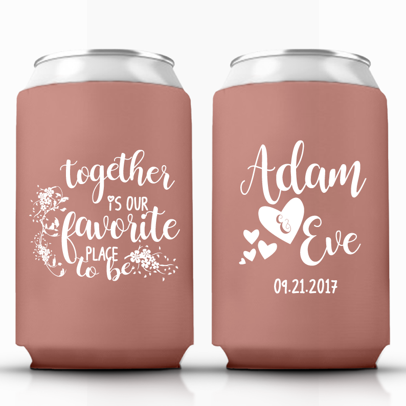 Together is Our Favorite Place to be Wedding Can Coolers (101)