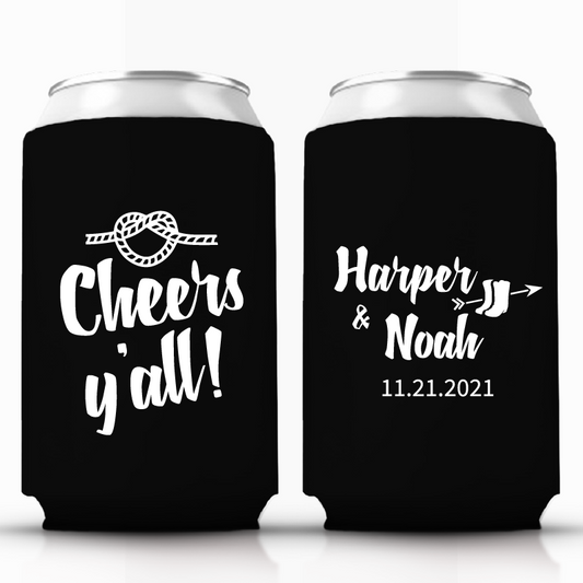 Cheers Y'all! Wedding Can Coolies (337)