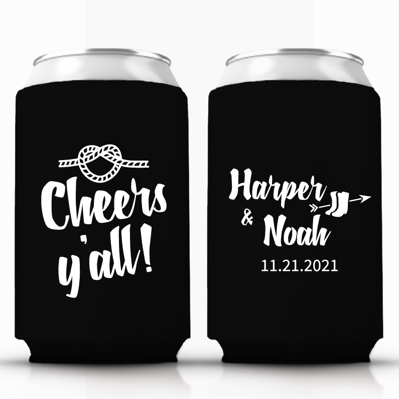 Cheers Y'all! Wedding Can Coolies (337)