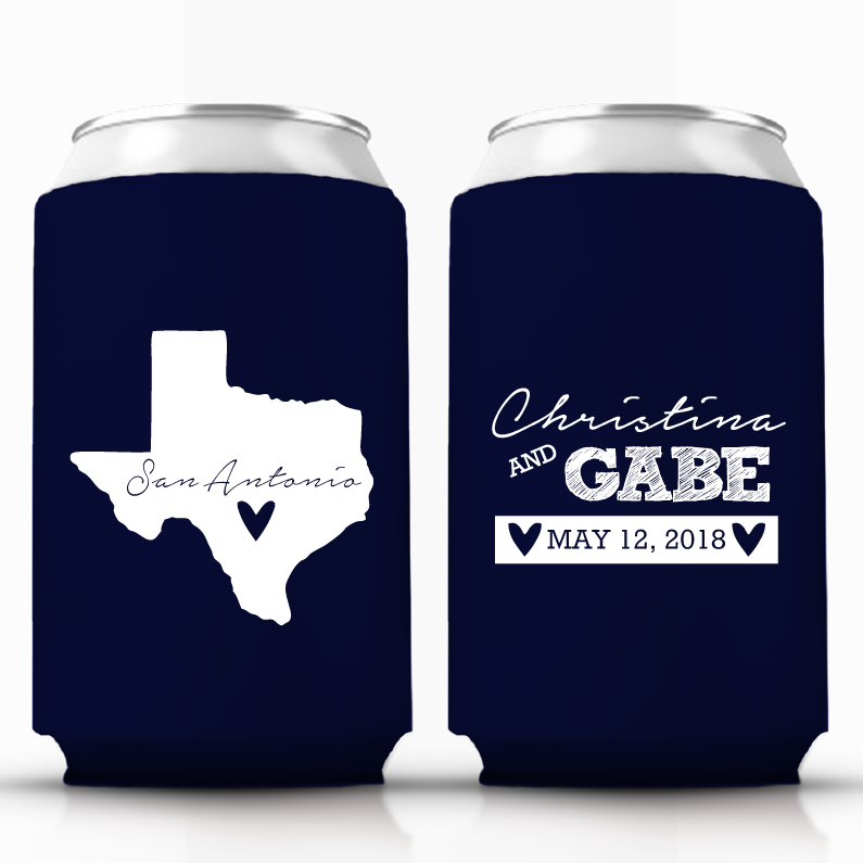 Texas State Map Can Coolers (168)