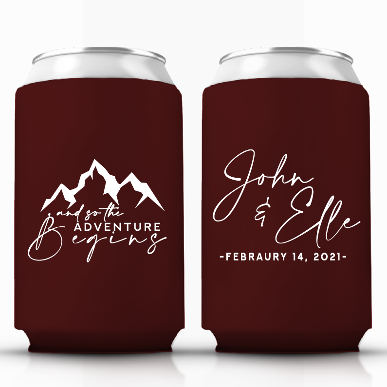 The Adventure Begins Wedding Can Coolers (300)