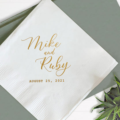 Cursive Personalized Wedding Napkins (362)