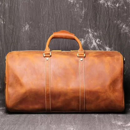 Engraved Handmade  Leather Duffle Bags for Men