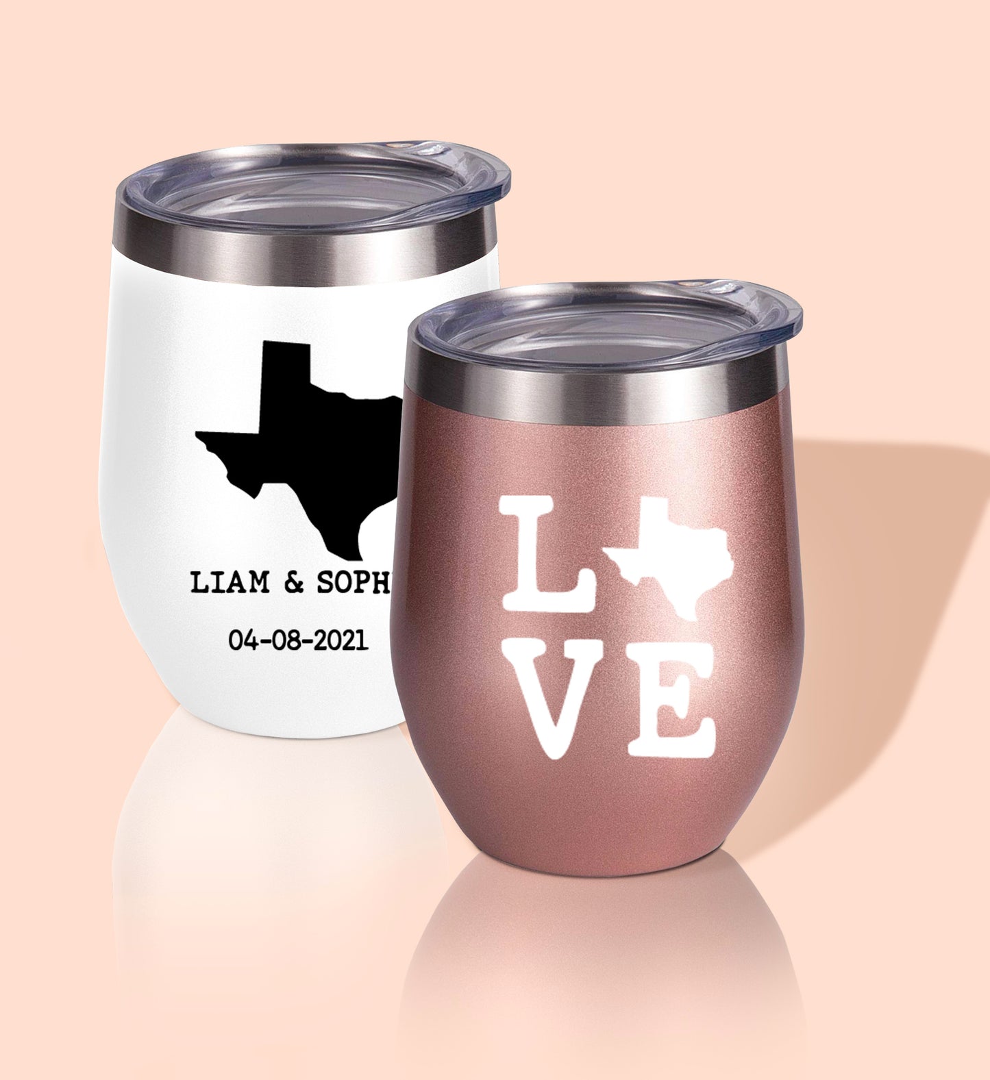 State Style Wedding Wine Tumblers