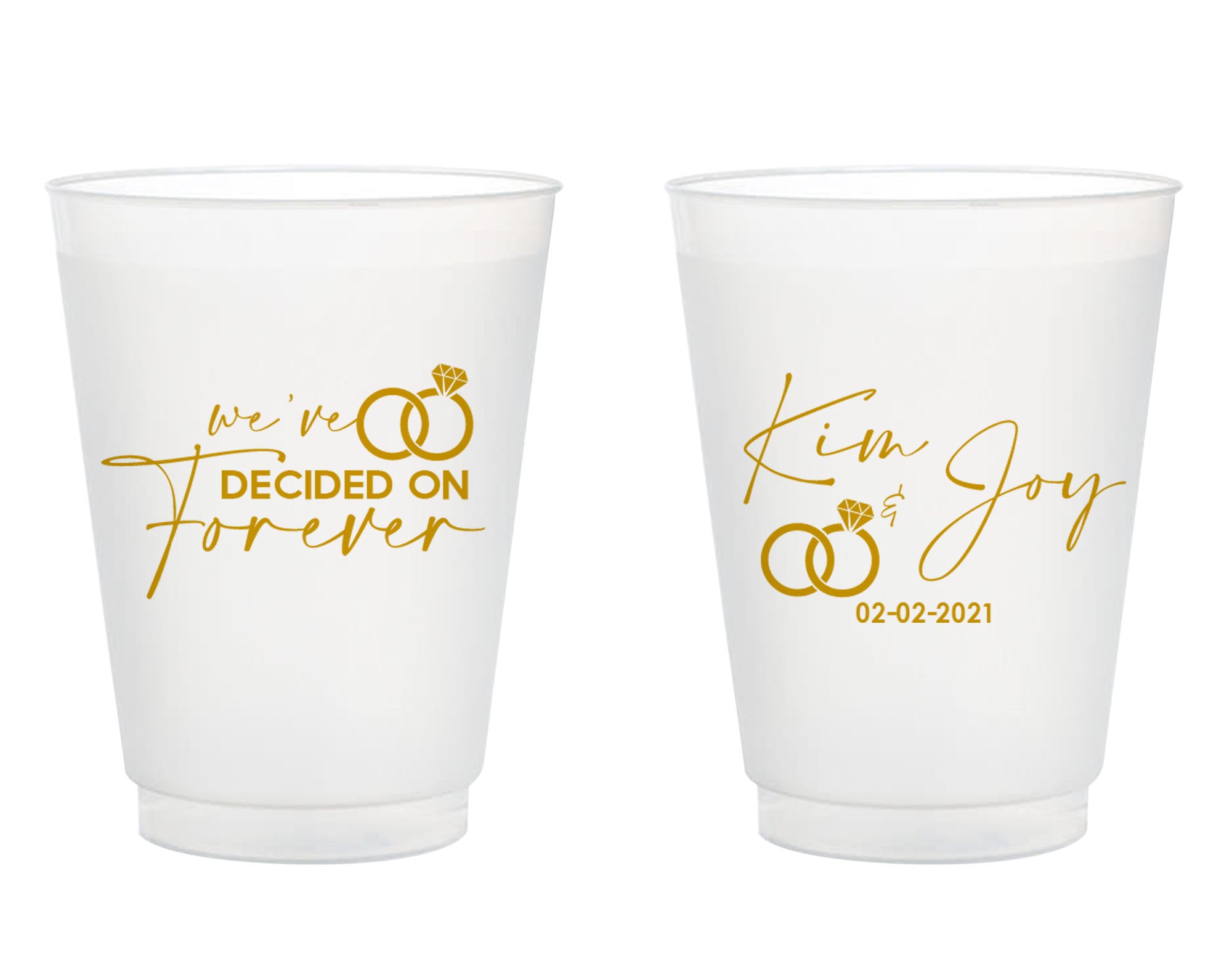 We've Decided On Forever Wedding Frosted Cups (306)
