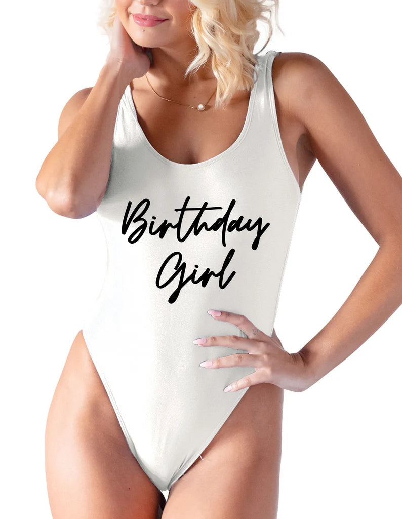 One-Piece Birthday Girl Swimsuit