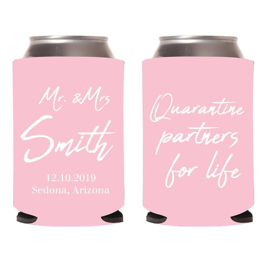 Quarantine Partners for Life Wedding Can Cooler (4)